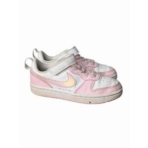 Nike Court Borough Low 2 TDV Kids Shoes White Pink Sneakers Size 11C Girl